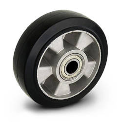 Rad mit Aluminum-Radkörper und Elastik-Vollgummireifen ALGE 160/20K Tragfähigkeit 350 kg / 160mm/ Doppelkugellager