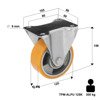 Bockrolle TPM-ALPU 125K mit gegossenem Polyurethan-Laufbelag Tragfähigkeit 300 kg / 200mm/ Doppelkugellager