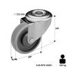 Lenkrolle rostfrei mit Bolzenbefestigung KJE-WTE 200K1 mit thermoplastischem Gummi/ Tragfähigkeit 220 kg / 200mm/ Kugellager