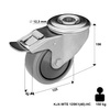 Lenkrolle rostfrei mit Bremssystem und Bolzenbefestigung KJX-WTE 125K1(40)-HC mit thermoplastischem Gummi/ Tragfähigkeit 150 kg / 125mm/ Kugellager