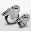 Stainless swivel castor with brake KJX-POPUB 100K1-HC rim polyamide PU tread 200kg / 100mm / ball bearing