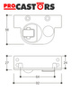 Lenkrolle KEY F mit verstellbarer Basis Nylon / Glasfaser / nicht markierender Gummi Maximale Tragfähigkeit 120 kg